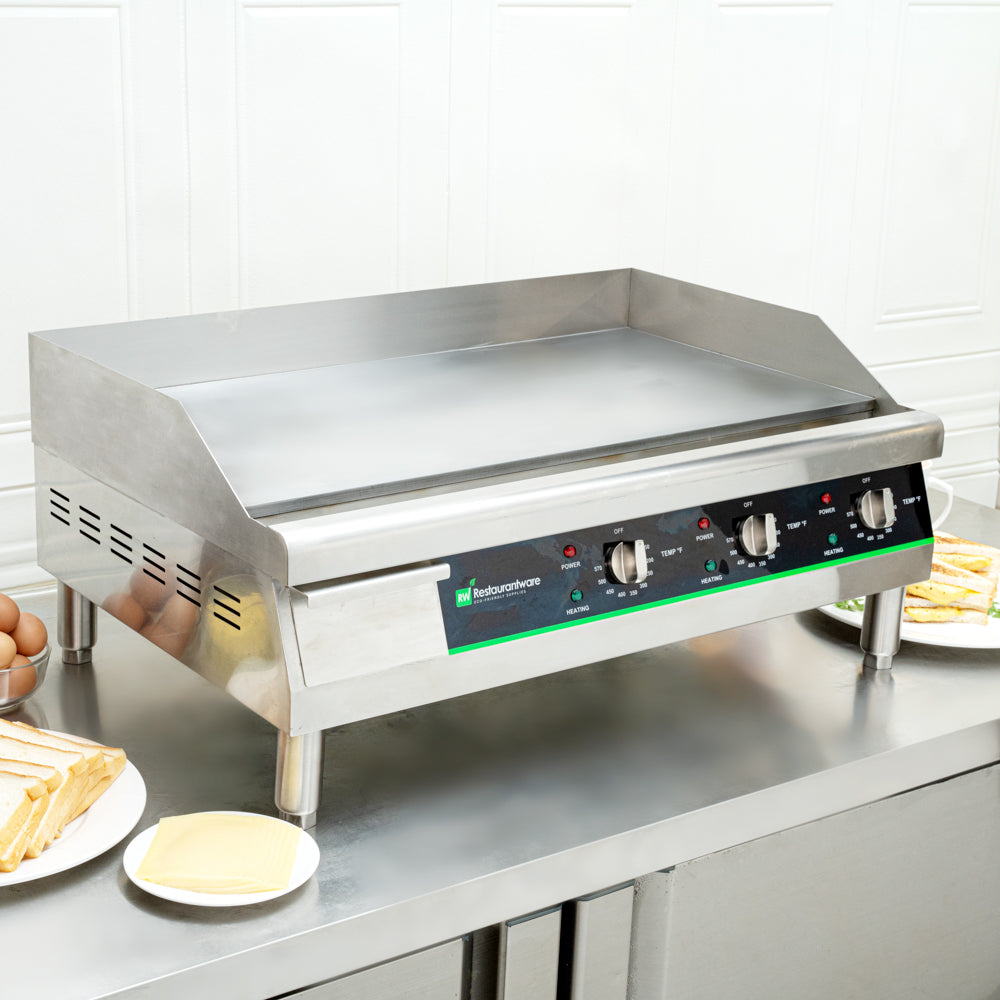 Hi Tek Stainless Steel Electric Countertop Griddle - 208/240V, 3375W-4500W - 30" - 1 count box