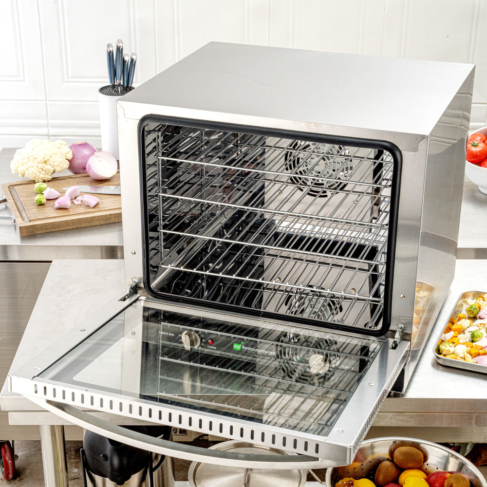 Hi Tek Stainless Steel Half Size Countertop Convection Oven - 208/240V, 2800W - 2.3 cu ft - 1 count box