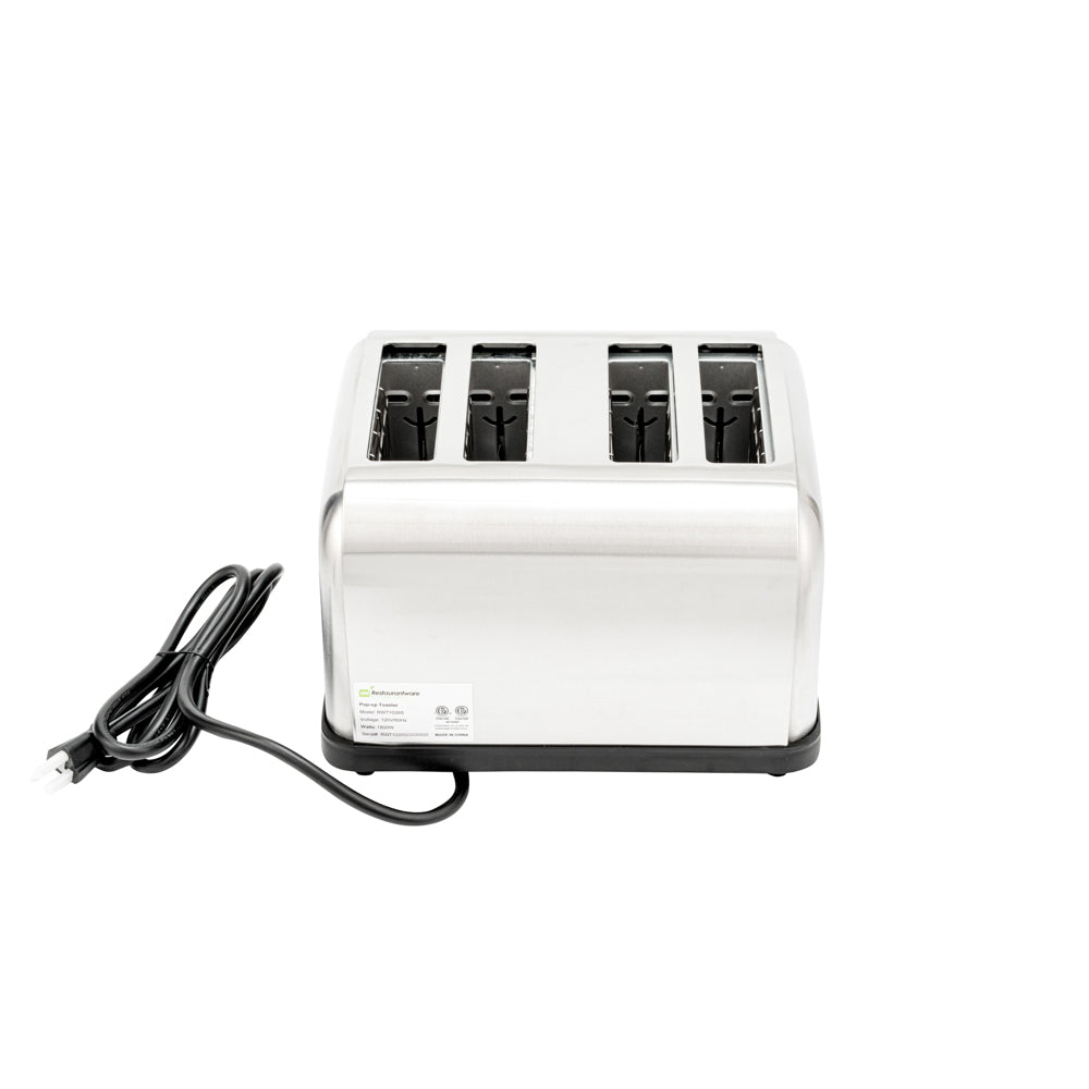 Hi Tek Stainless Steel Commercial Toaster - 4-Slice, 1 1/2" Slots, 120V - 1 count box