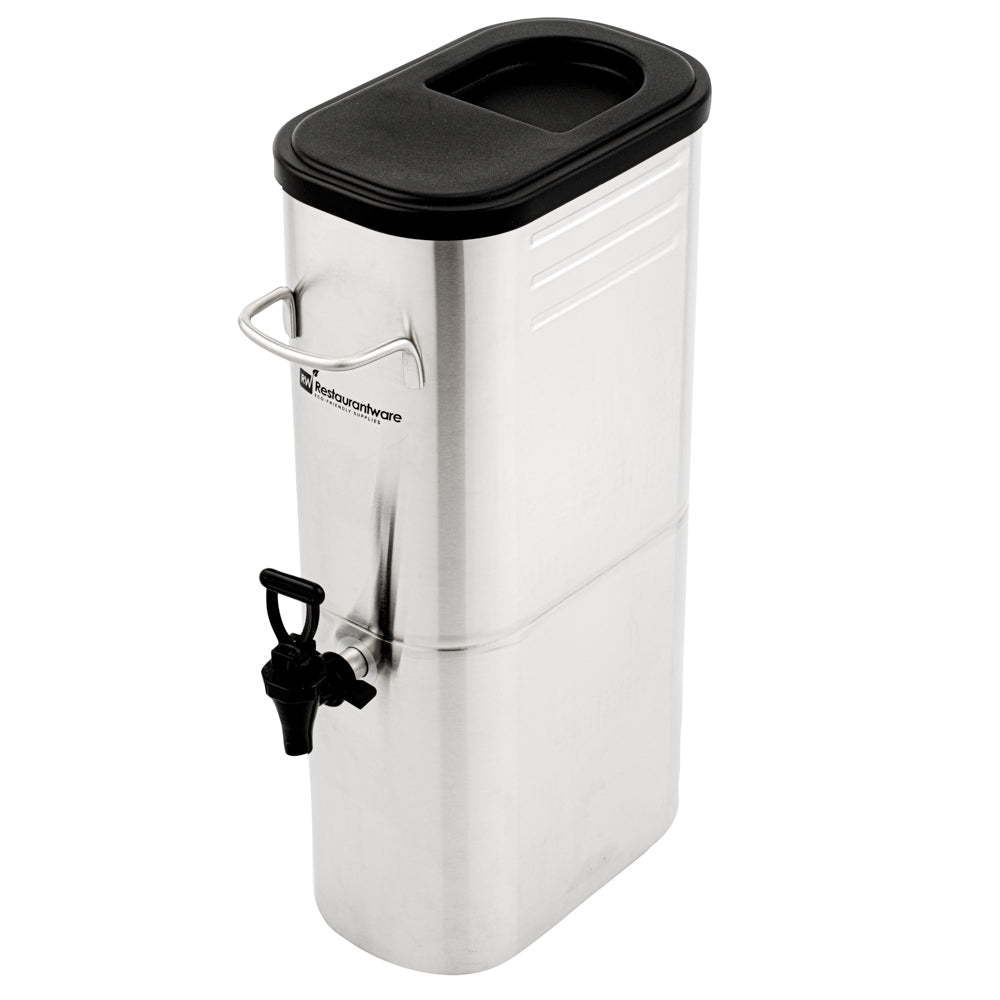 Bev Tek 3 gal Silver 13/0 Stainless Steel Iced Tea Dispenser - 11" x 6 1/2" x 20 3/4" - 1 count box