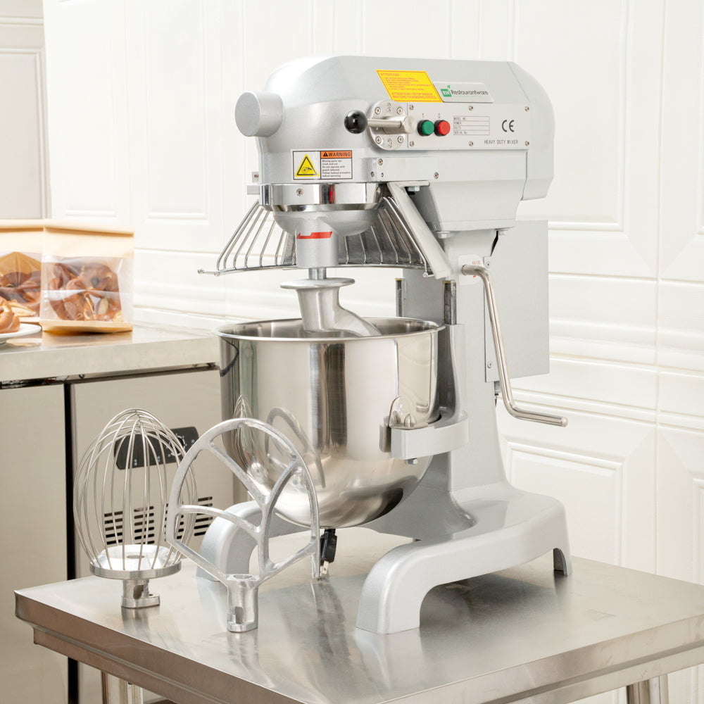 Hi Tek 11 qt Planetary Stand Mixer - Includes Dough Hook, Whisk and Beater, with Safety Guard - 1 count box