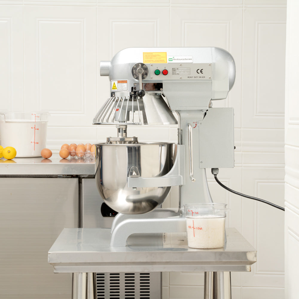 Hi Tek 11 qt Planetary Stand Mixer - Includes Dough Hook, Whisk and Beater, with Safety Guard - 1 count box