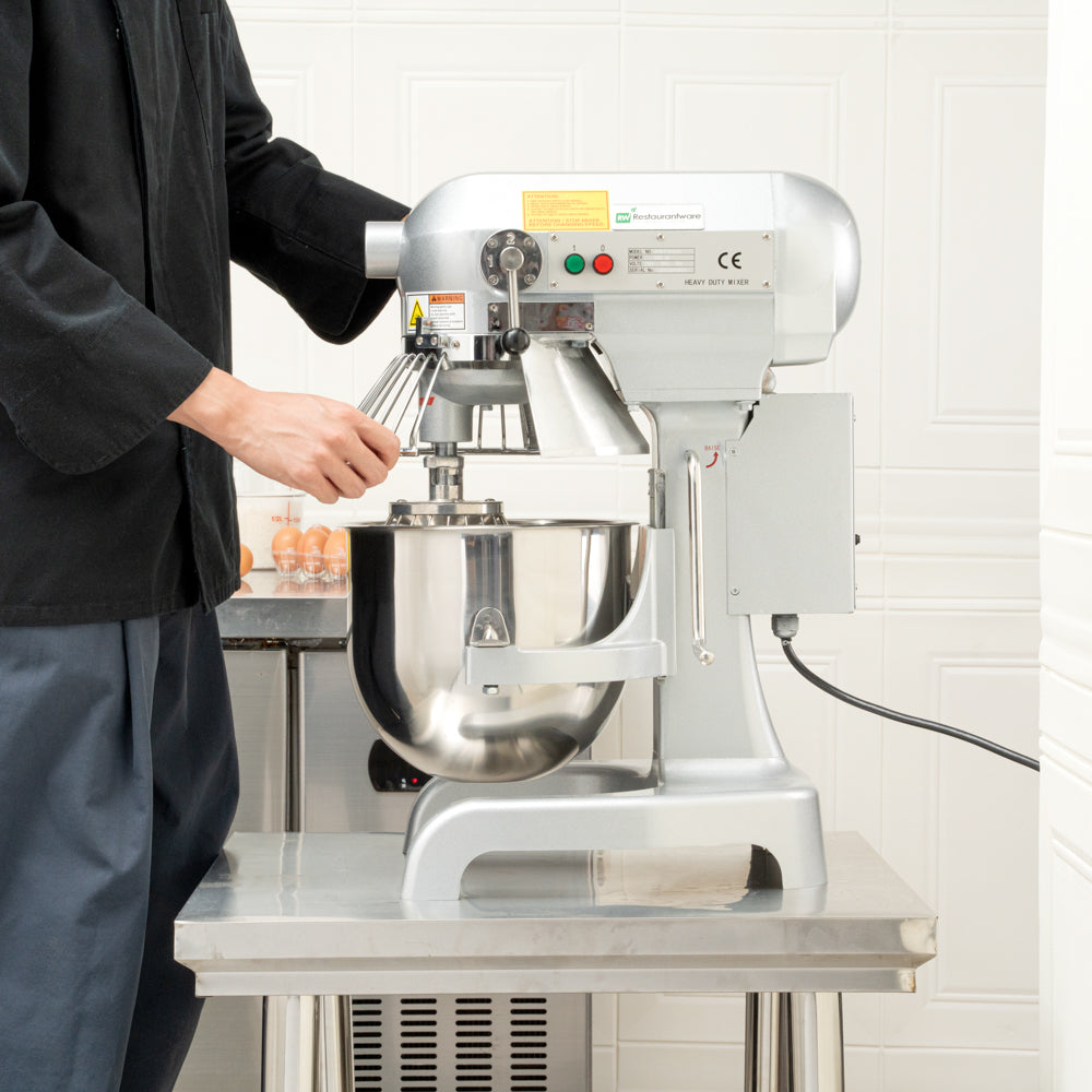 Hi Tek 11 qt Planetary Stand Mixer - Includes Dough Hook, Whisk and Beater, with Safety Guard - 1 count box