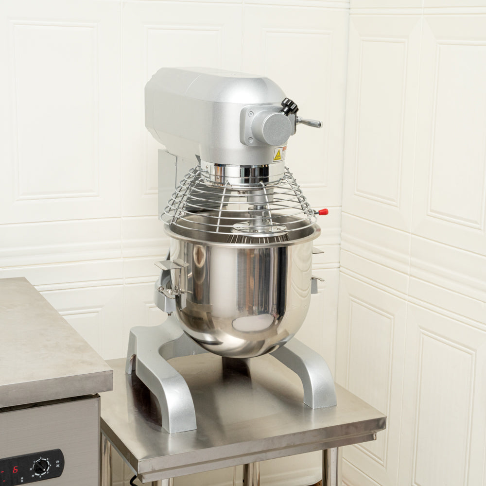 Hi Tek 21 qt Planetary Stand Mixer - Includes Dough Hook, Whisk and Beater, with Safety Guard - 1 count box