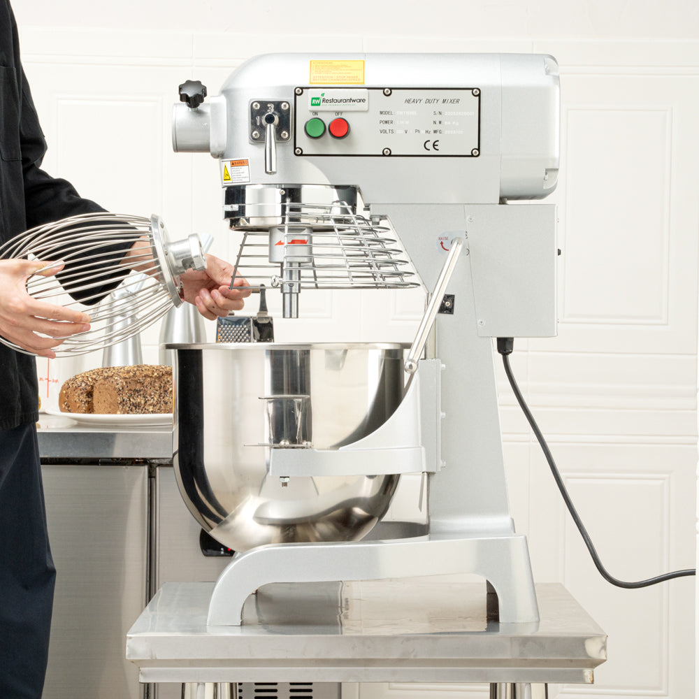 Hi Tek 21 qt Planetary Stand Mixer - Includes Dough Hook, Whisk and Beater, with Safety Guard - 1 count box