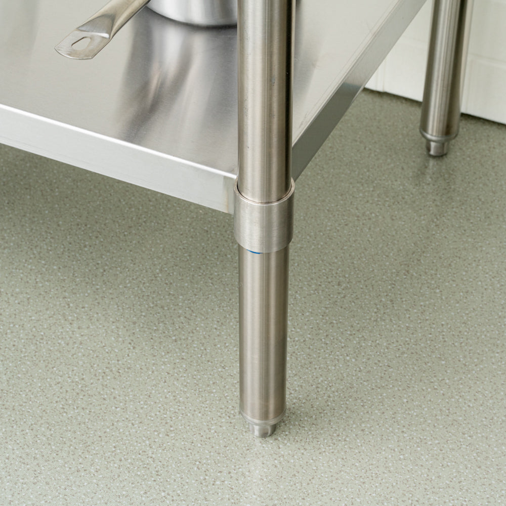 Kitchen Tek 16-Gauge 304 Stainless Steel Commercial Work Table - Medium Duty, Galvanized Legs, Undershelf - 24" x 36" - 1 count box