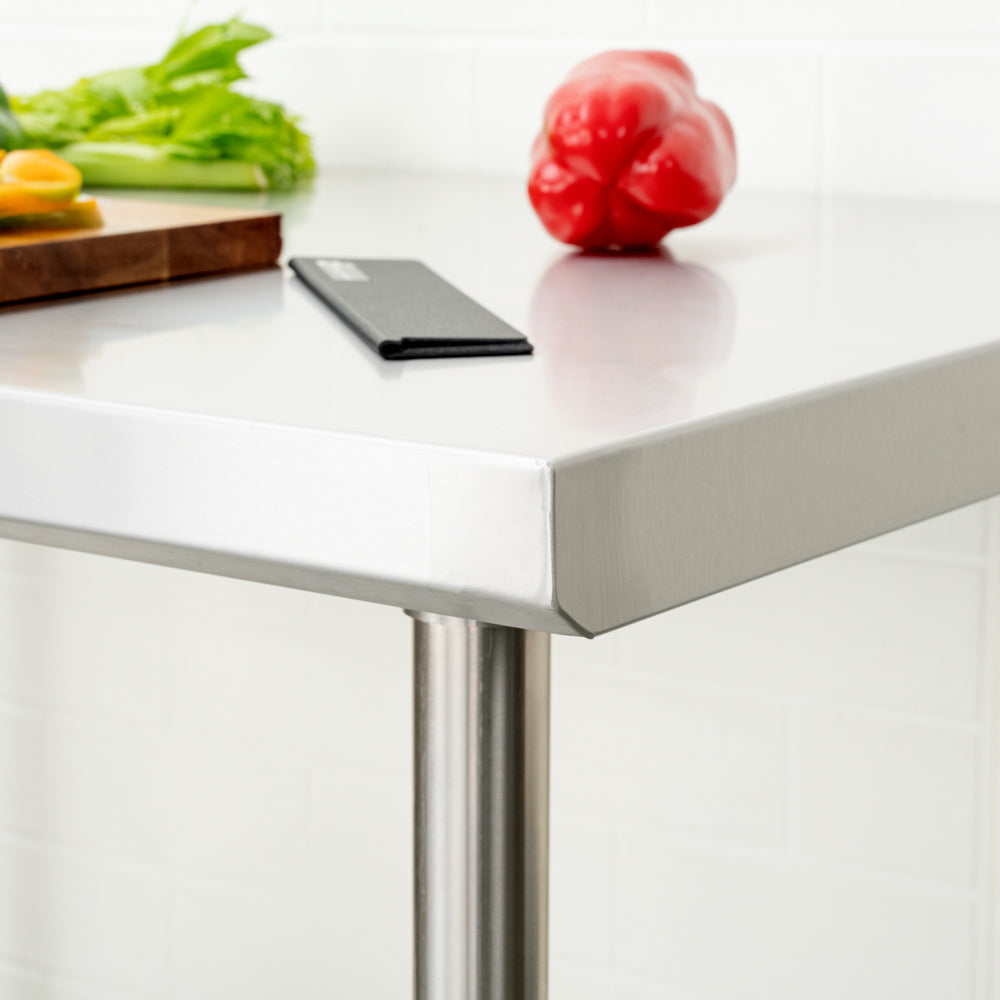 Kitchen Tek 16-Gauge 304 Stainless Steel Commercial Work Table - Medium Duty, Galvanized Legs, Undershelf - 24" x 36" - 1 count box