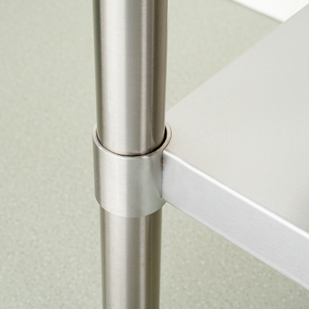 Kitchen Tek 16-Gauge 304 Stainless Steel Commercial Work Table - Medium Duty, Galvanized Legs, Undershelf - 24" x 48" - 1 count box
