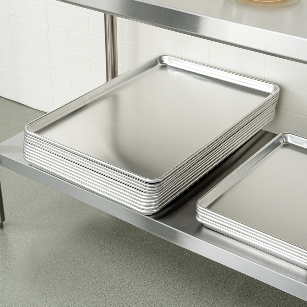 Kitchen Tek 16-Gauge 304 Stainless Steel Commercial Work Table - Medium Duty, Galvanized Legs, Undershelf - 30" x 72" - 1 count box