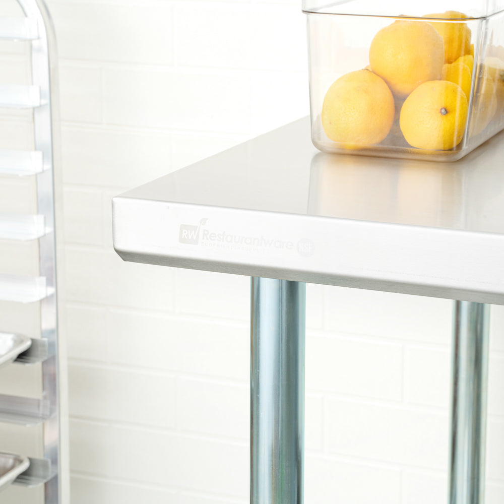 Kitchen Tek 18-Gauge 304 Stainless Steel Commercial Work Table - Heavy Duty, Galvanized Legs, Undershelf - 30" x 60" - 1 count box