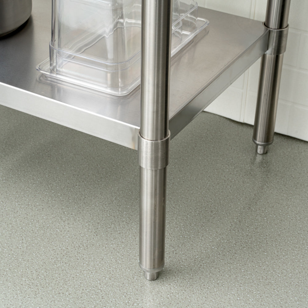 Kitchen Tek 16-Gauge 304 Stainless Steel Commercial Work Table - Medium Duty, 4" Backsplash, Undershelf - 24" x 36" - 1 count box