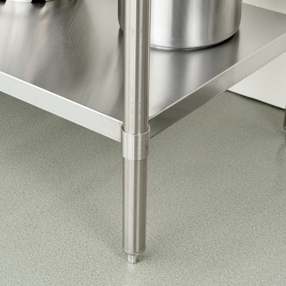Kitchen Tek 16-Gauge 304 Stainless Steel Commercial Work Table - Medium Duty, 4" Backsplash, Undershelf - 30" x 60" - 1 count box