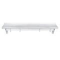 Kitchen Tek 430 Stainless Steel Wall Mounted Pot Rack - with Shelf, 4 Galvanized Hooks - 15" x 48" - 1 count box