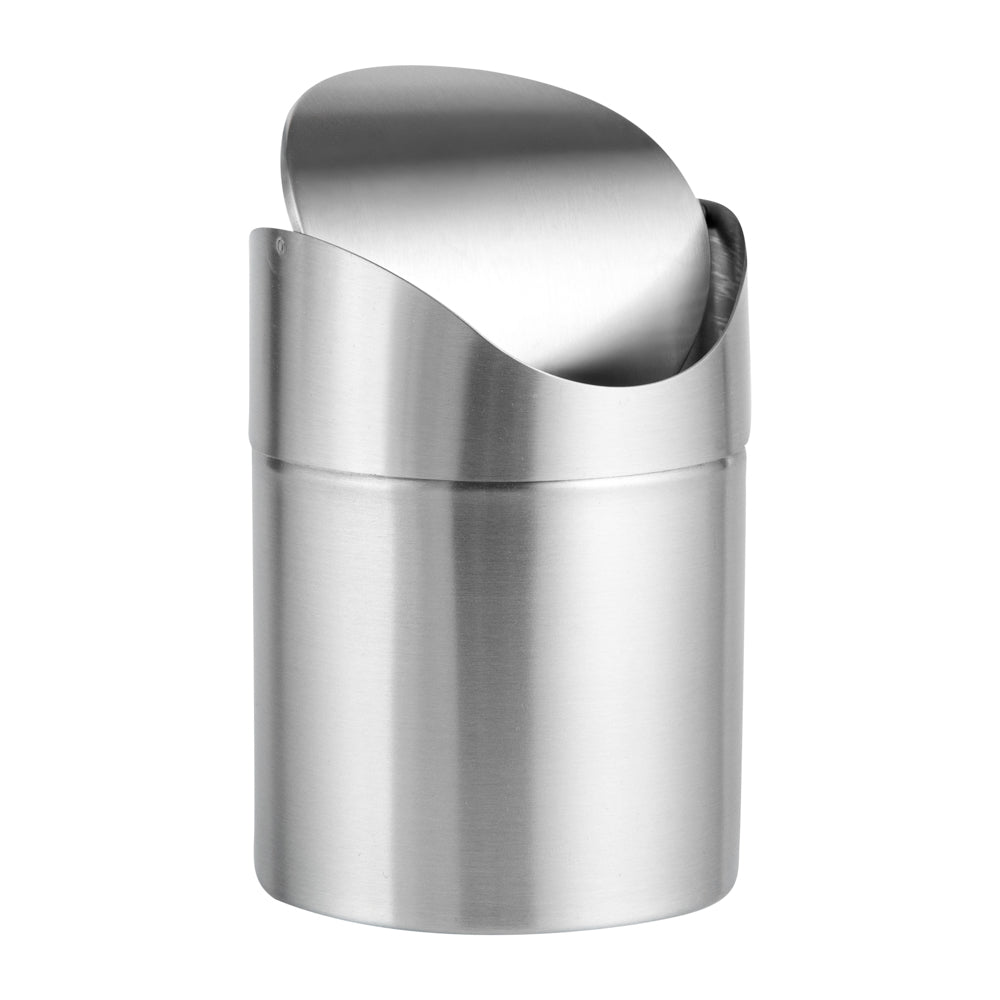 RW Clean Stainless Steel Mini Trash Can - Countertop - 4 3/4" x 4 3/4" x 7" - 1 count box