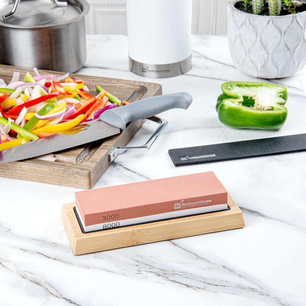 Sensei Whetstone Knife Sharpening Set - 3000/8000, Non-Slip Base - 1 count box