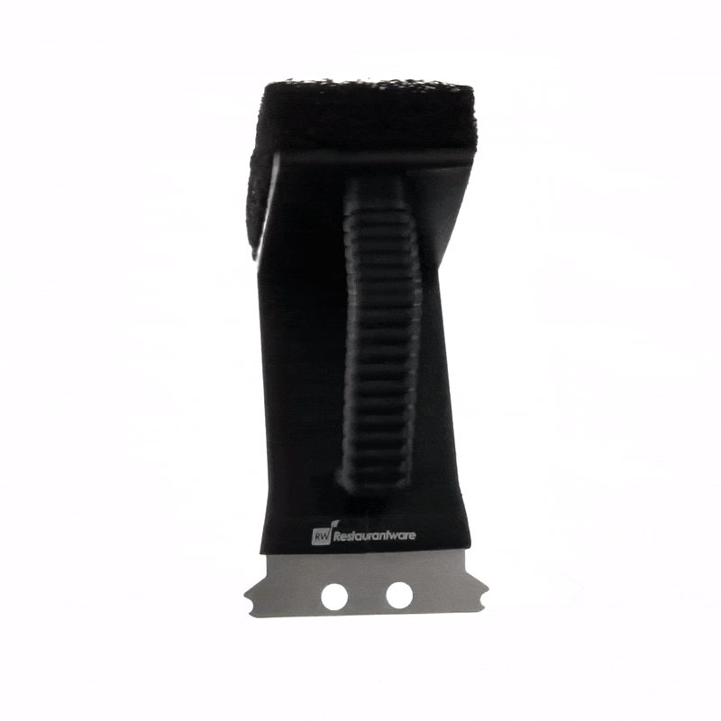 Met Lux Handheld Grill Brush / Scraper - with Scouring Pad - 4 1/2" - 1 count box