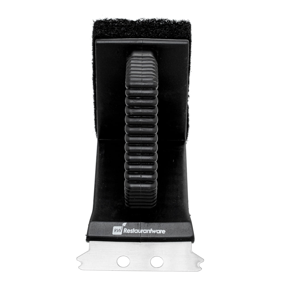 Met Lux Handheld Grill Brush / Scraper - with Scouring Pad - 4 1/2" - 1 count box