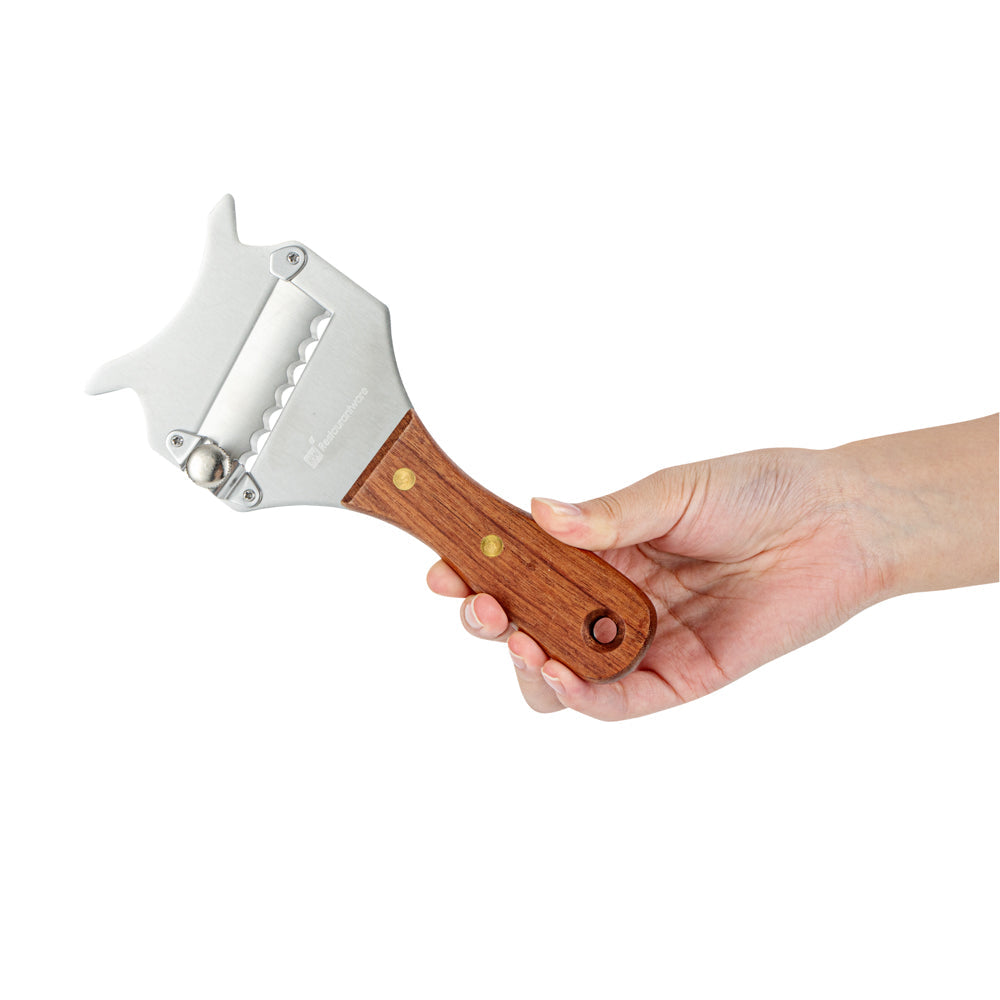 Met Lux Stainless Steel Truffle Slicer / Chocolate Shaver - with Wooden Handle - 7 1/2" x 3 1/4" - 1 count box