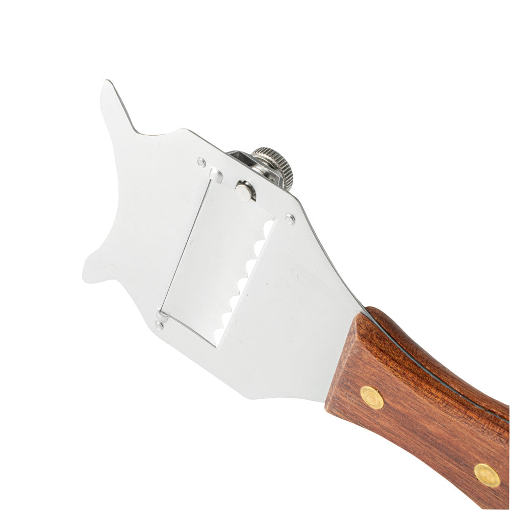 Met Lux Stainless Steel Truffle Slicer / Chocolate Shaver - with Wooden Handle - 7 1/2" x 3 1/4" - 1 count box
