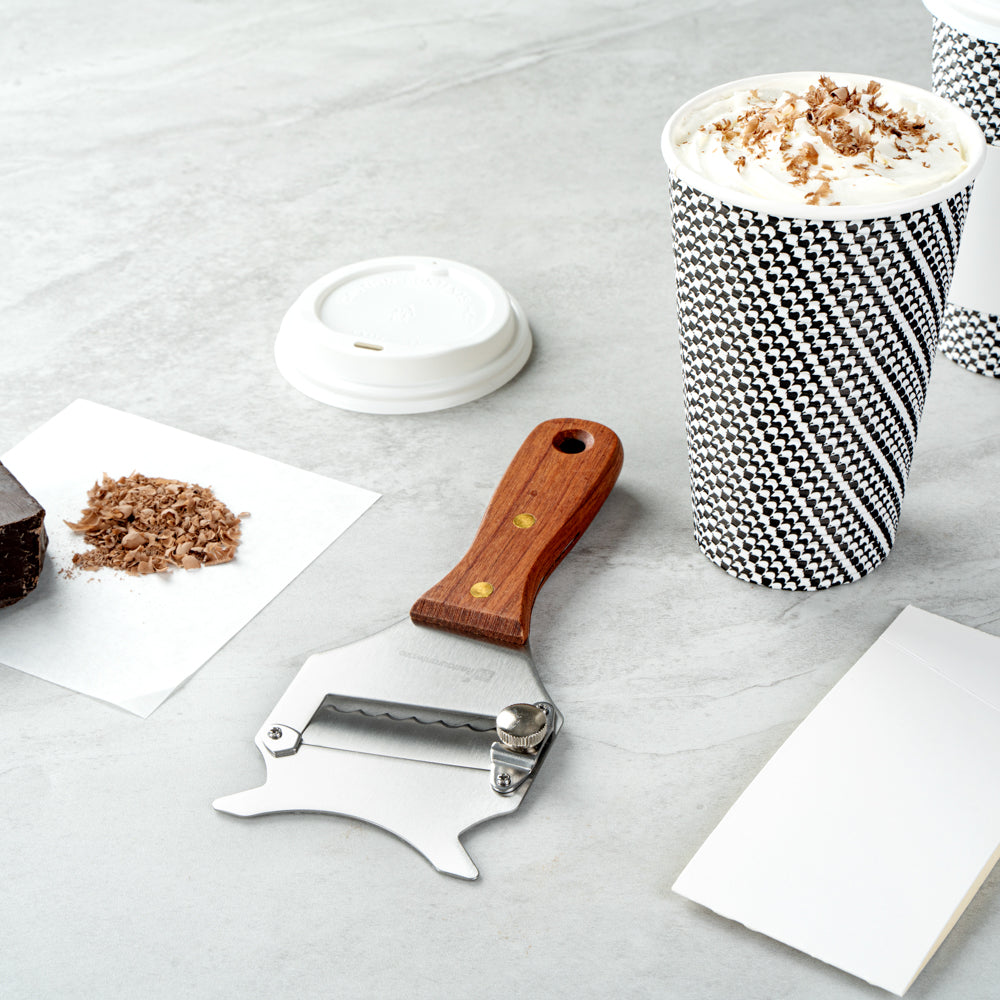 Met Lux Stainless Steel Truffle Slicer / Chocolate Shaver - with Wooden Handle - 7 1/2" x 3 1/4" - 1 count box