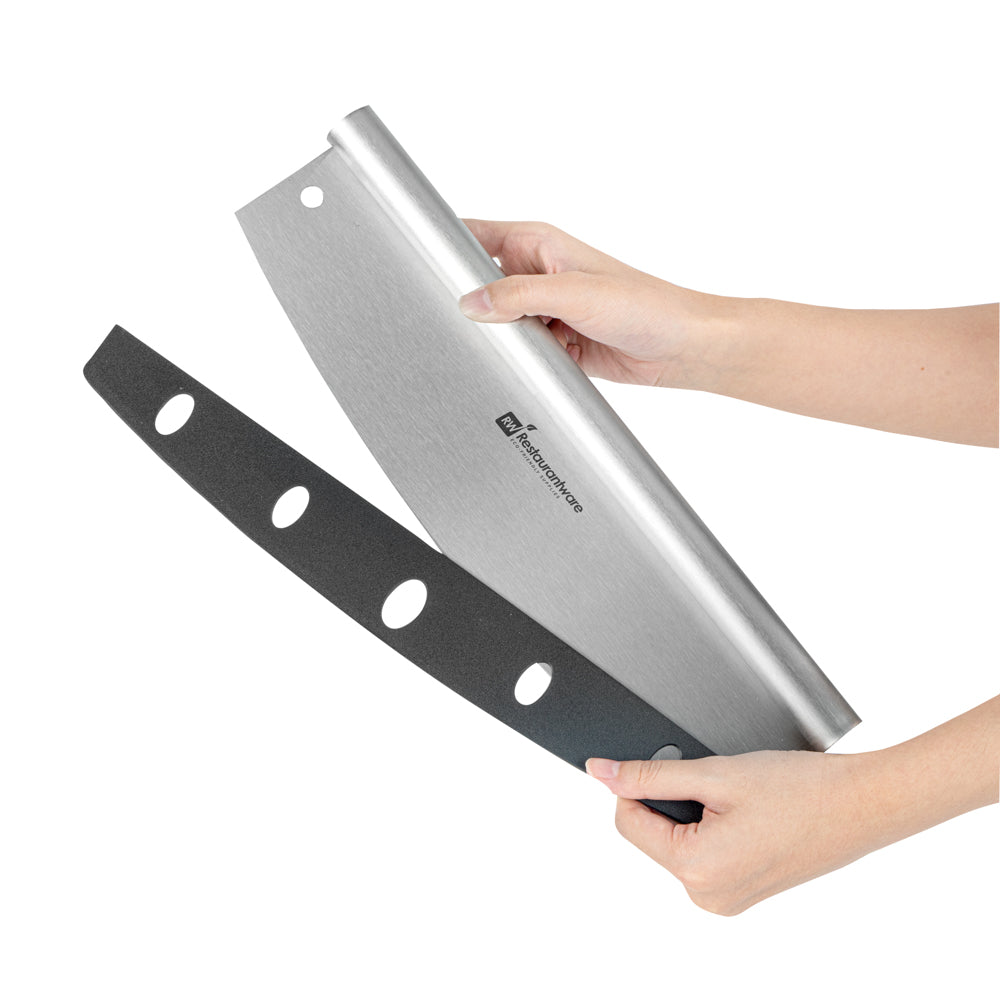 Met Lux Stainless Steel Pizza Cutter / Rocker - with Cover - 13 3/4" x 3 1/2" - 1 count box