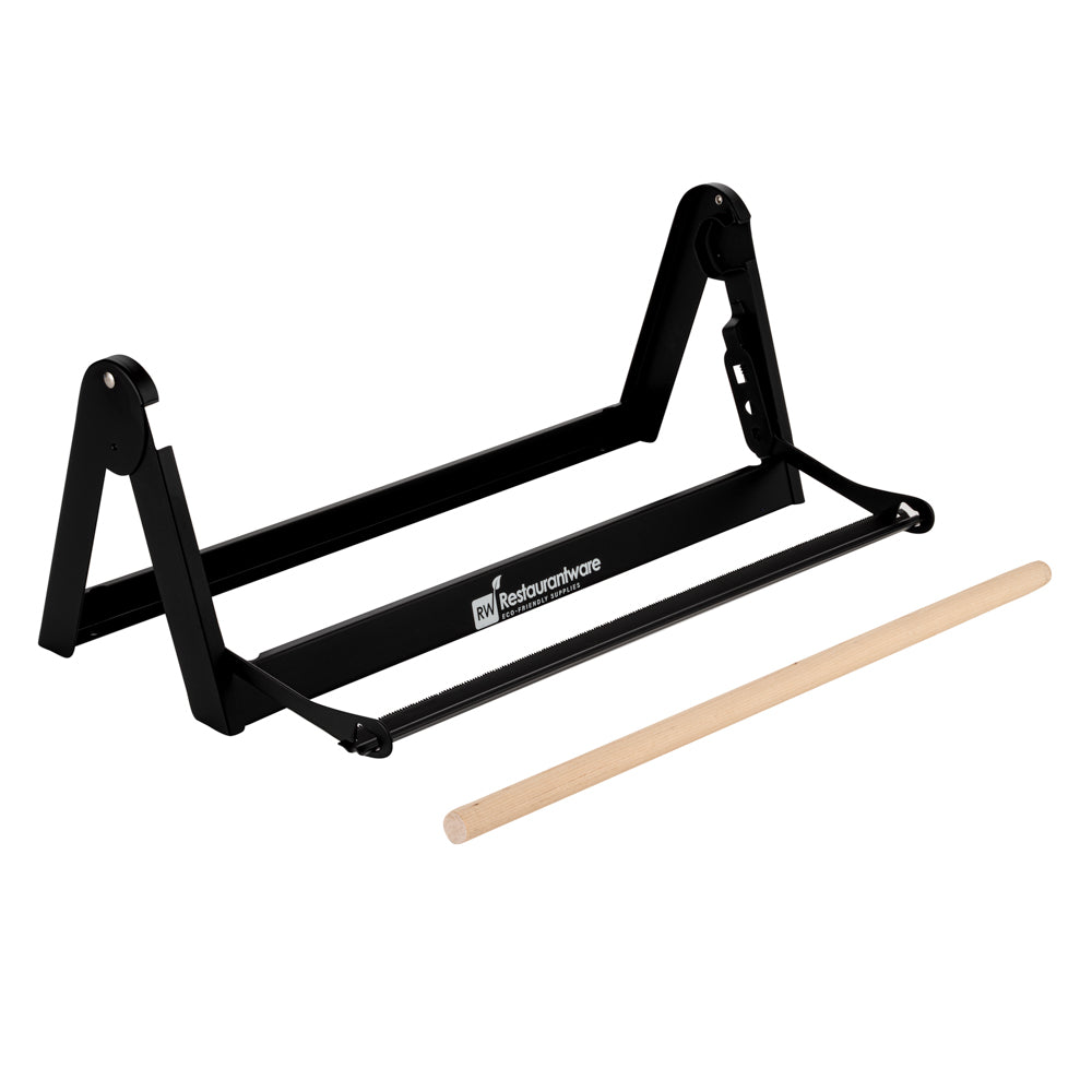 Chef 101 Black Steel Paper Cutter / Dispenser - with Serrated Blade, Fits 18" Roll - 1 count box