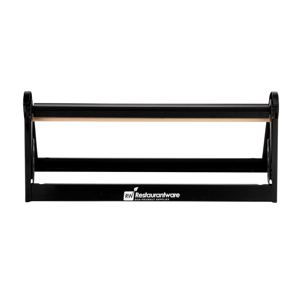 Chef 101 Black Steel Paper Cutter / Dispenser - with Serrated Blade, Fits 18" Roll - 1 count box