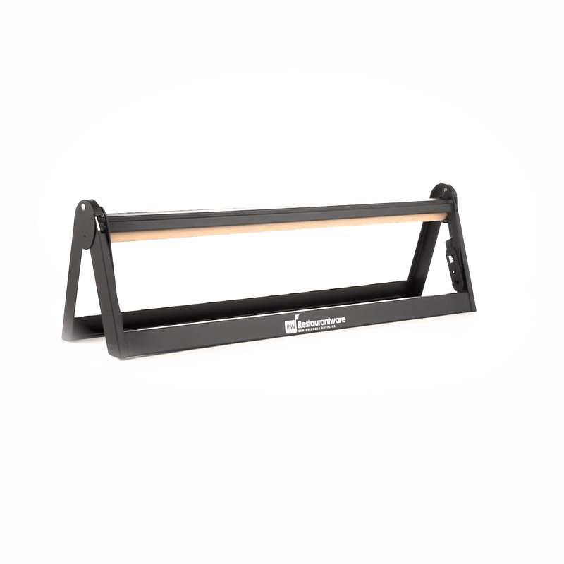 Chef 101 Black Steel Paper Cutter / Dispenser - with Serrated Blade, Fits 24" Roll - 1 count box