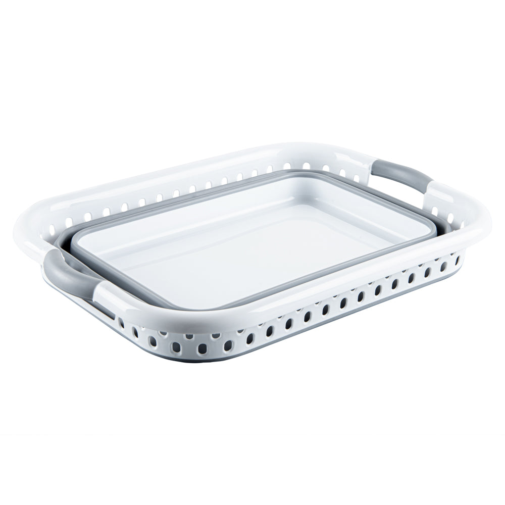 Chef 101 Gray Plastic Collapsible Storage Container - 21" x 15 1/2" x 8 3/4" - 1 count box