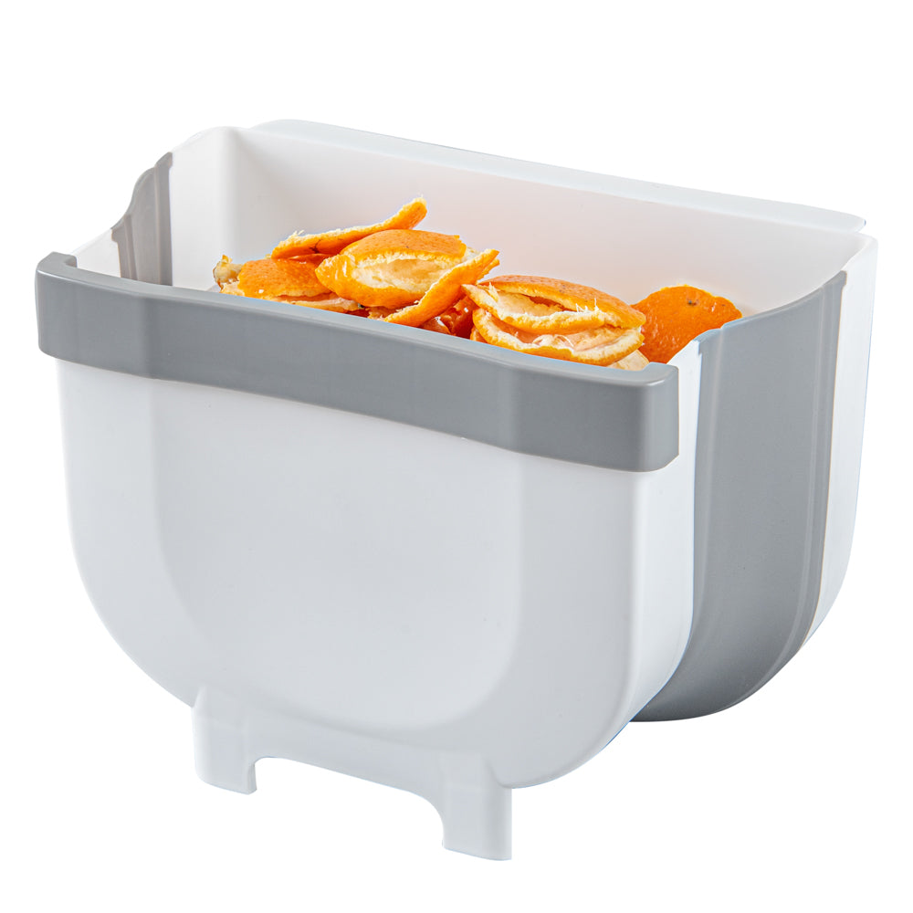 Chef 101 Gray Collapsible Mini Trash Can - 10" x 7 1/4" x 7 1/4" - 1 count box