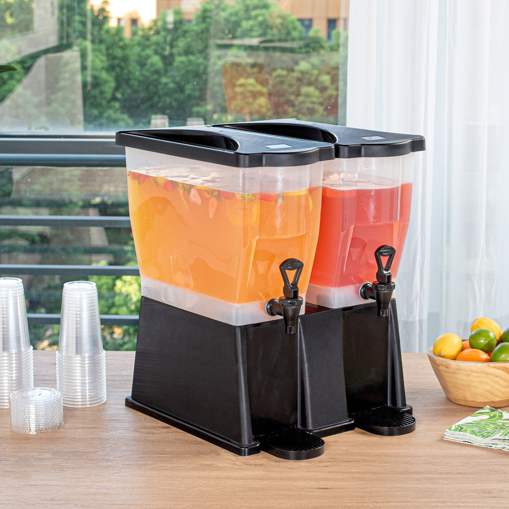 Bev Tek 6 gal Black Double Beverage Dispenser - 16" x 16" x 21" - 1 count box