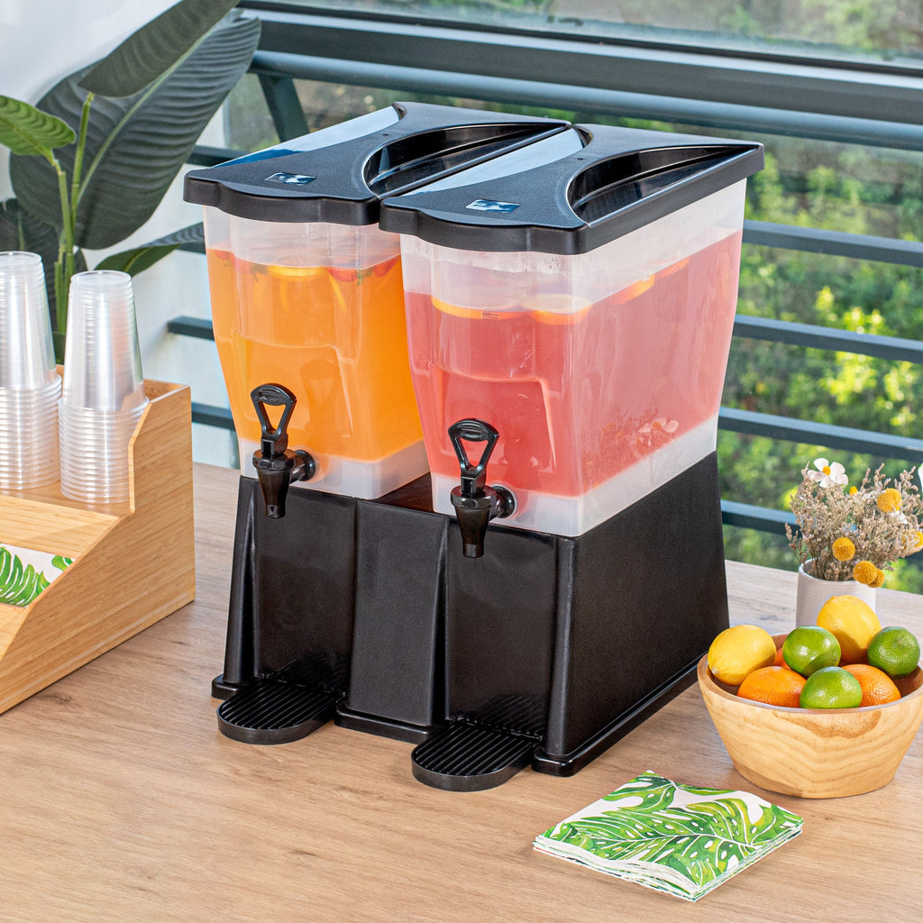 Bev Tek 6 gal Black Double Beverage Dispenser - 16" x 16" x 21" - 1 count box