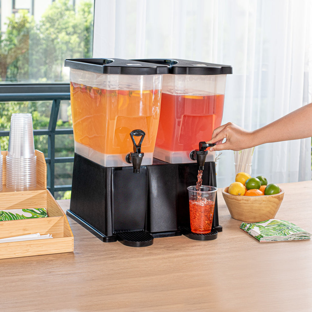 Bev Tek 6 gal Black Double Beverage Dispenser - 16" x 16" x 21" - 1 count box