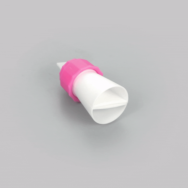 Pastry Tek Pink and White Plastic Piping Tip Coupler - Dual Color - 1 count box