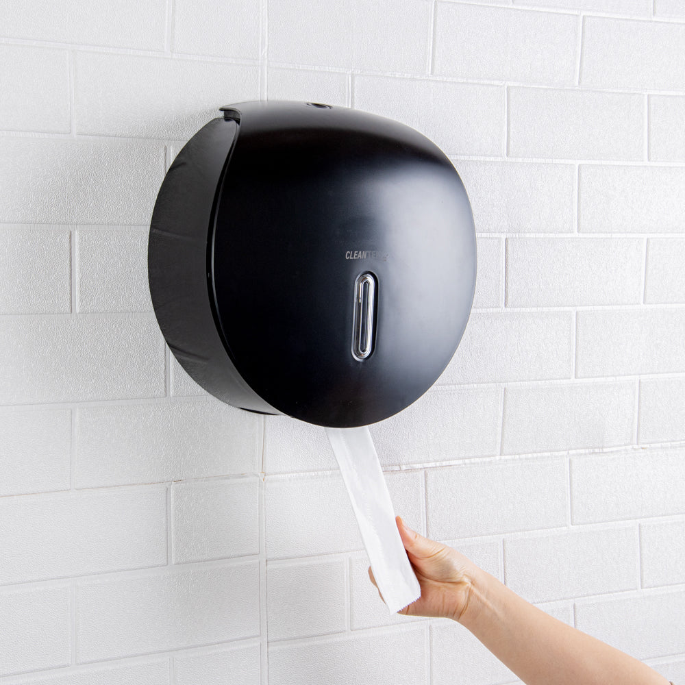 Clean Tek Professional Black Plastic Toilet Paper Dispenser - 11 1/2" x 5 1/4" x 11 3/4" - 1 count box