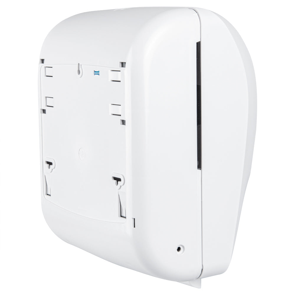 Clean Tek Professional White Plastic 8" Hands-Free Autocut Paper Towel Roll Dispenser - 12" x 8 3/4" x 15 1/2" - 1 count box