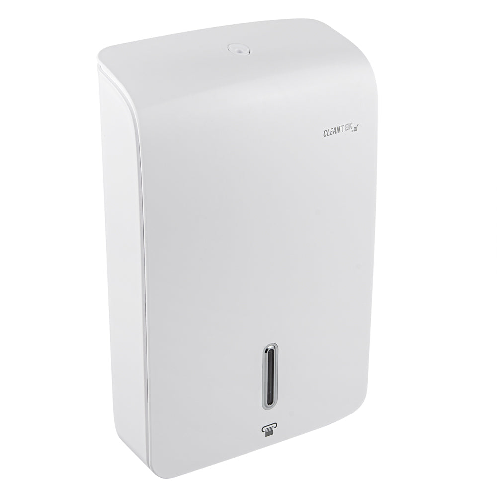 Clean Tek Professional White Plastic C-Fold / M-Fold Paper Towel Dispenser - 10 3/4" x 4 1/4" x 16 3/4" - 1 count box