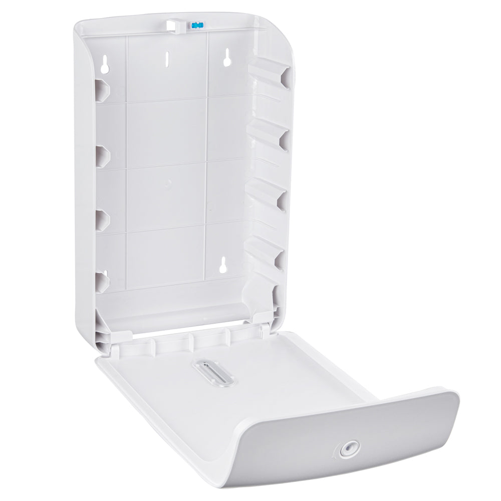 Clean Tek Professional White Plastic C-Fold / M-Fold Paper Towel Dispenser - 10 3/4" x 4 1/4" x 16 3/4" - 1 count box