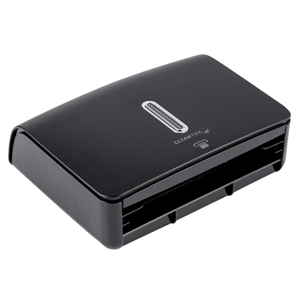 Clean Tek Professional Black Plastic M-Fold Paper Towel Dispenser - 10 3/4" x 3 1/2" x 8 3/4" - 1 count box