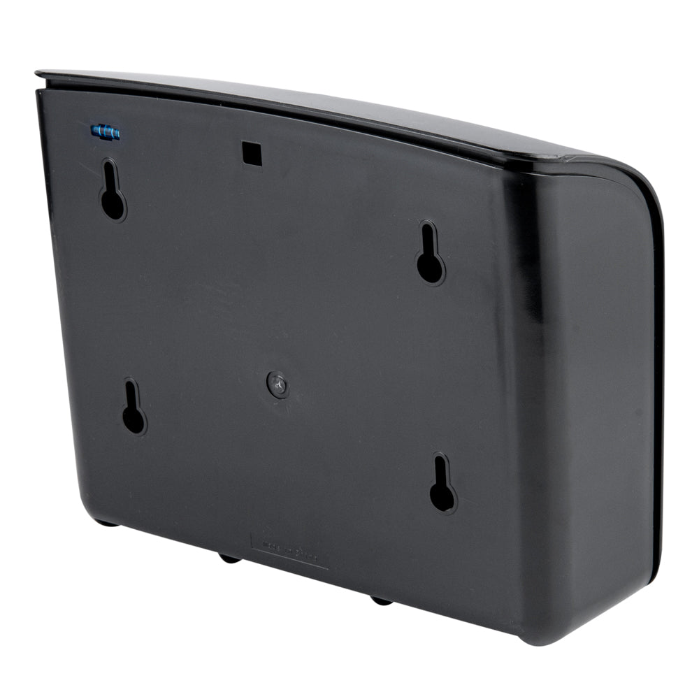 Clean Tek Professional Black Plastic M-Fold Paper Towel Dispenser - 10 3/4" x 3 1/2" x 8 3/4" - 1 count box