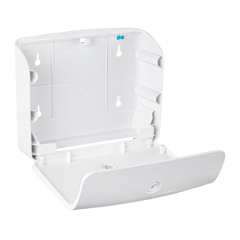 Clean Tek Professional White Plastic M-Fold Paper Towel Dispenser - 10 3/4" x 3 1/2" x 8 3/4" - 1 count box