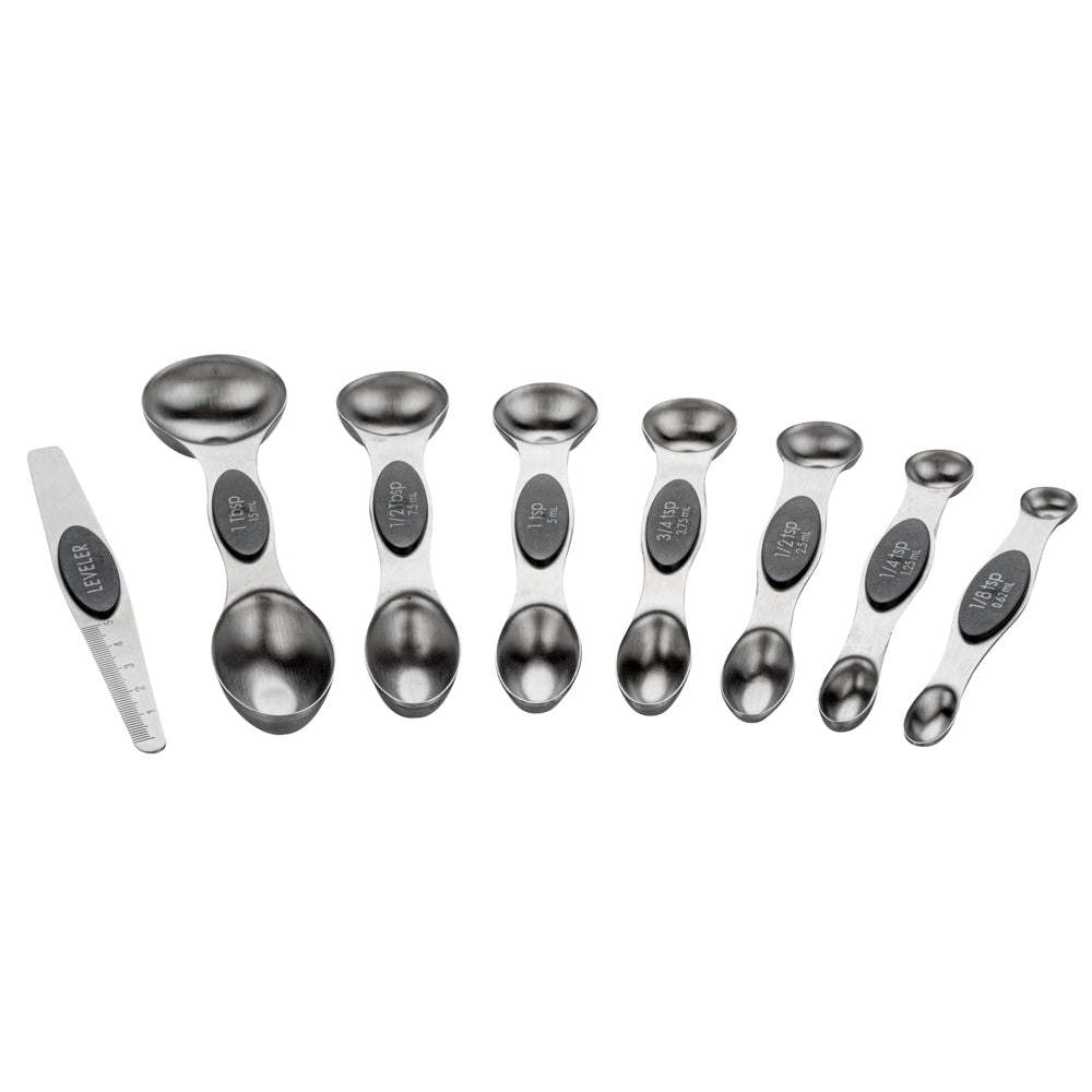 Met Lux Black Stainless Steel Measuring Spoon Set - 8-Piece, Magnetic - 1 count box