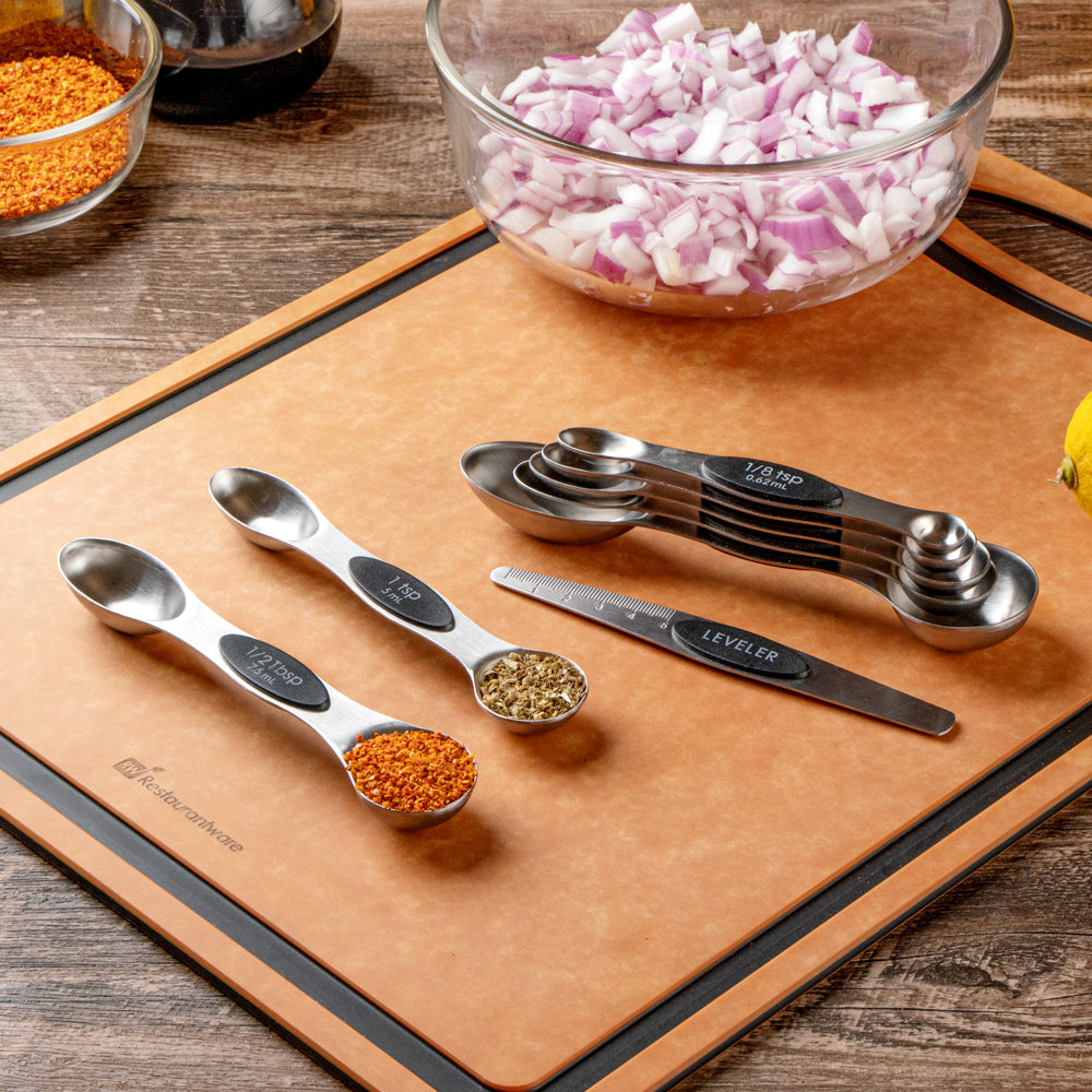Met Lux Black Stainless Steel Measuring Spoon Set - 8-Piece, Magnetic - 1 count box