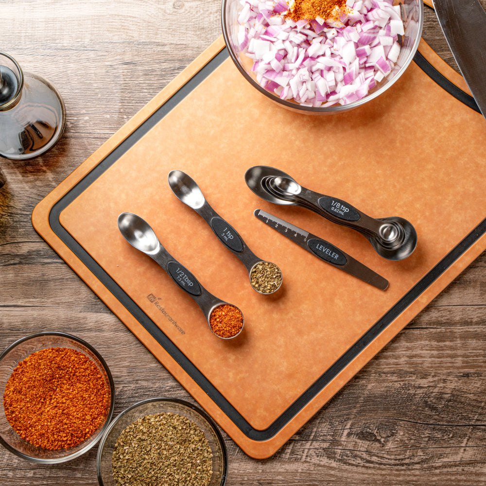 Met Lux Black Stainless Steel Measuring Spoon Set - 8-Piece, Magnetic - 1 count box