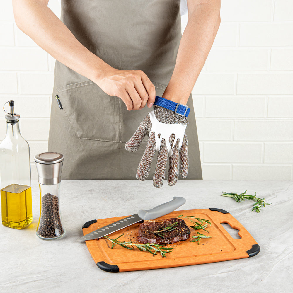Life Protector Stainless Steel Mesh Large Cut-Resistant Glove - Level 9, Food Safe - 10" x 5" - 1 count box