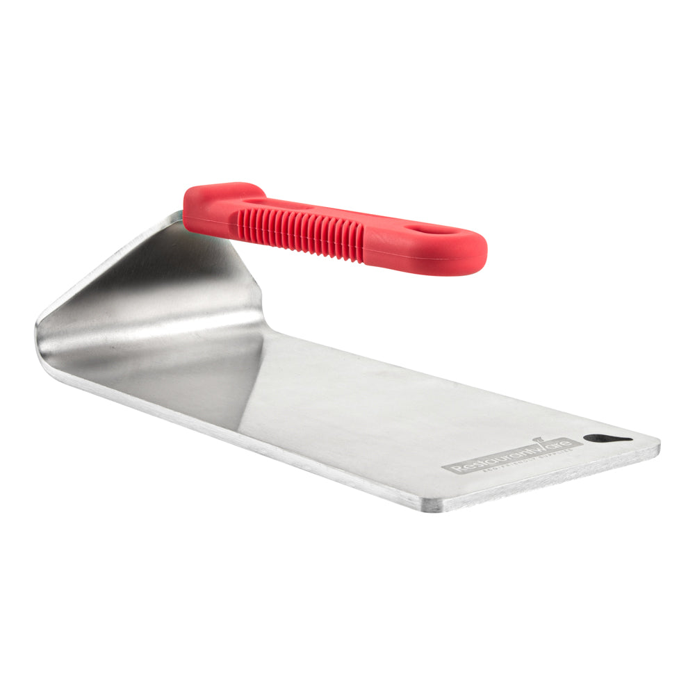 Met Lux Stainless Steel Steak Weight - with Silicone Handle - 8 1/2" x 4 1/4" - 1 count box