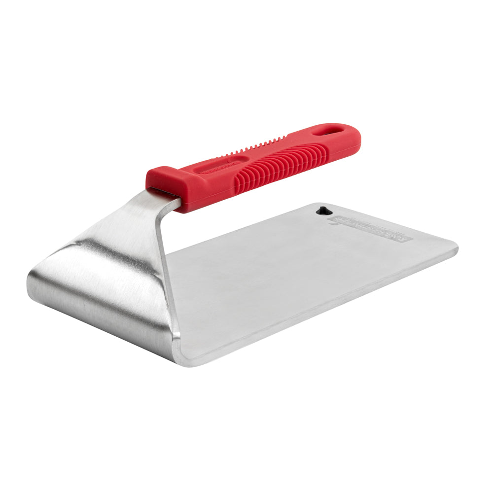 Met Lux Stainless Steel Steak Weight - with Silicone Handle - 8 1/2" x 4 1/4" - 1 count box