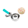 Met Lux 6.5 oz Stainless Steel #5 Portion Scoop - with Teal Handle - 1 count box