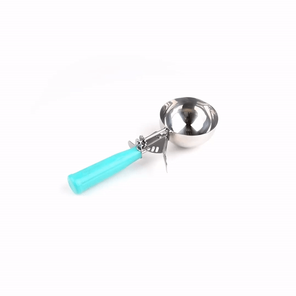 Met Lux 6.5 oz Stainless Steel #5 Portion Scoop - with Teal Handle - 1 count box