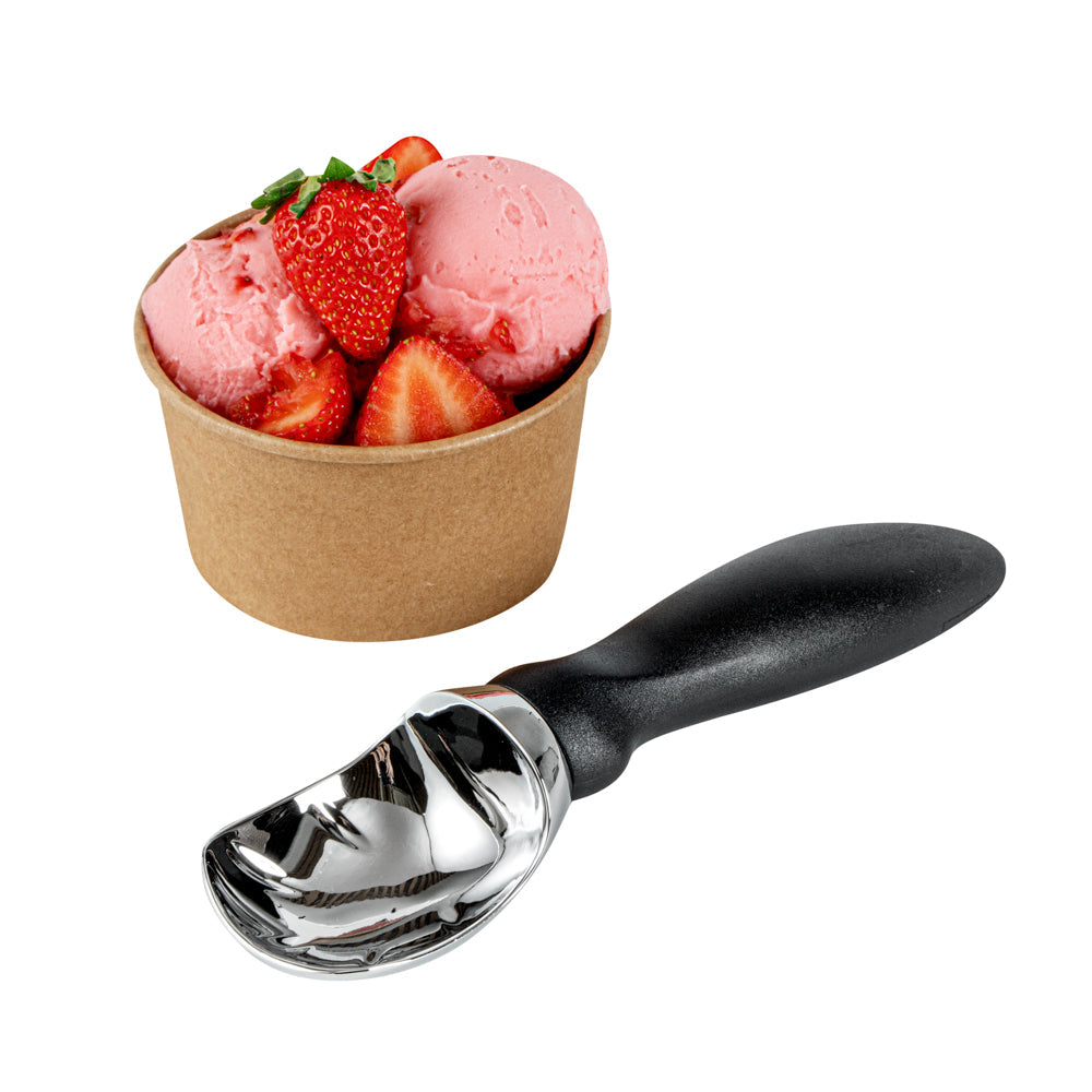 Comfy Grip Black Metal Ice Cream Scoop - 7 3/4" x 2" x 1 3/4" - 1 count box